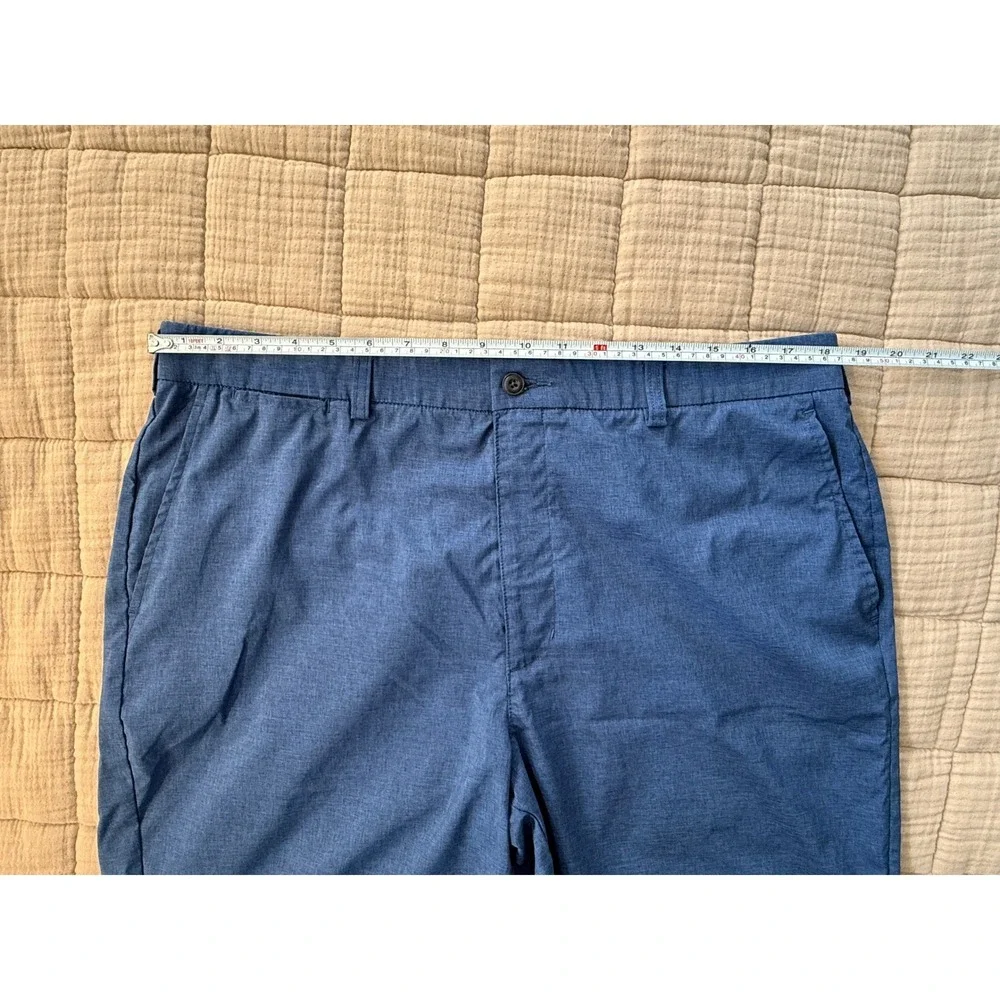 Grand Slam Shorts Mens 38 Blue Performance Golf Flat Front Heathered Stretch